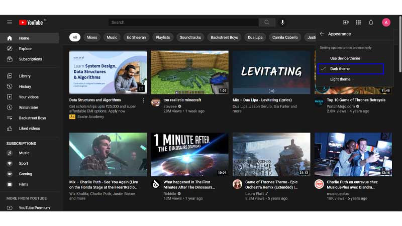 Youtube Dark Mode How To Enable