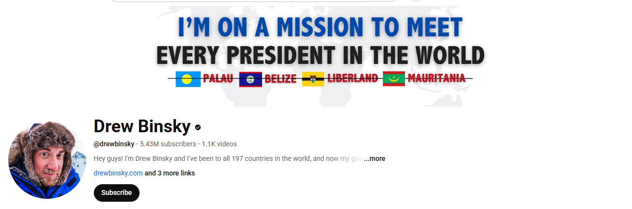 Drew Binsky YouTube Channel