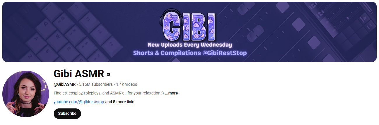 Gibi ASMR YouTube Channel
