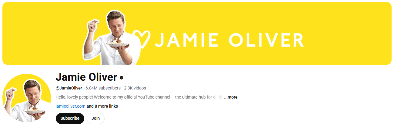 Jamie Oliver YouTube channel ideas is about luxury food