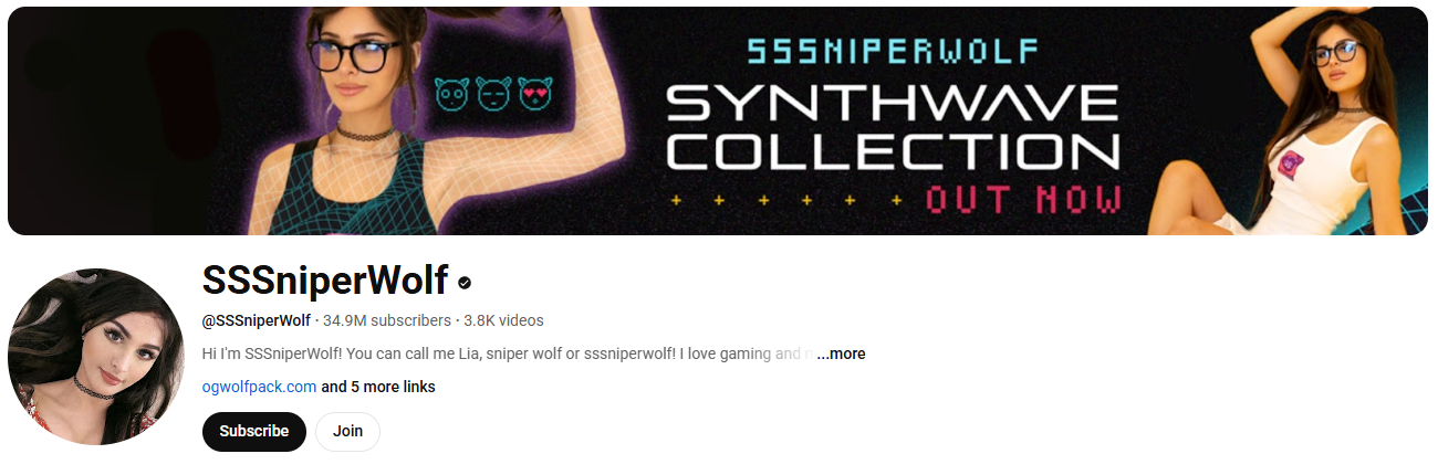 SSSniper Wolf YouTube Channel