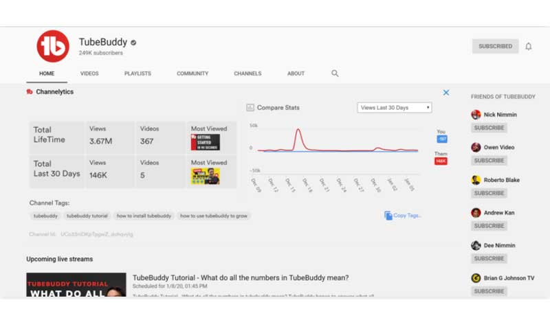 Tubebuddy-YouTube-channel-statistics