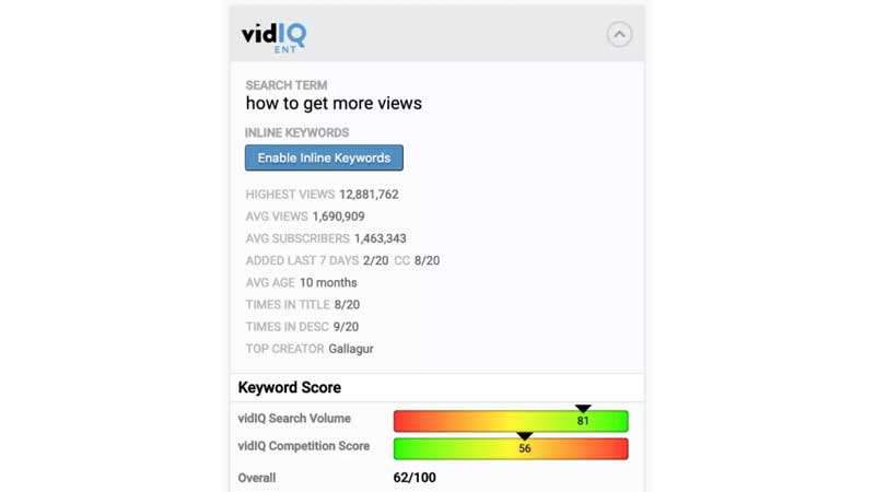 VidIQ-keyword-search