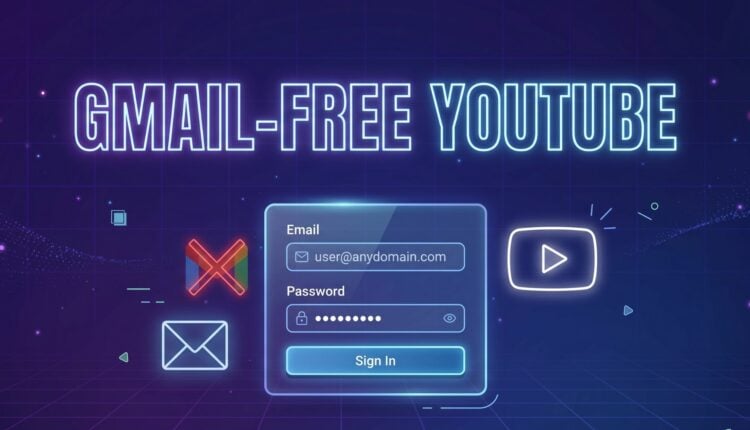 create youtube account without gmail