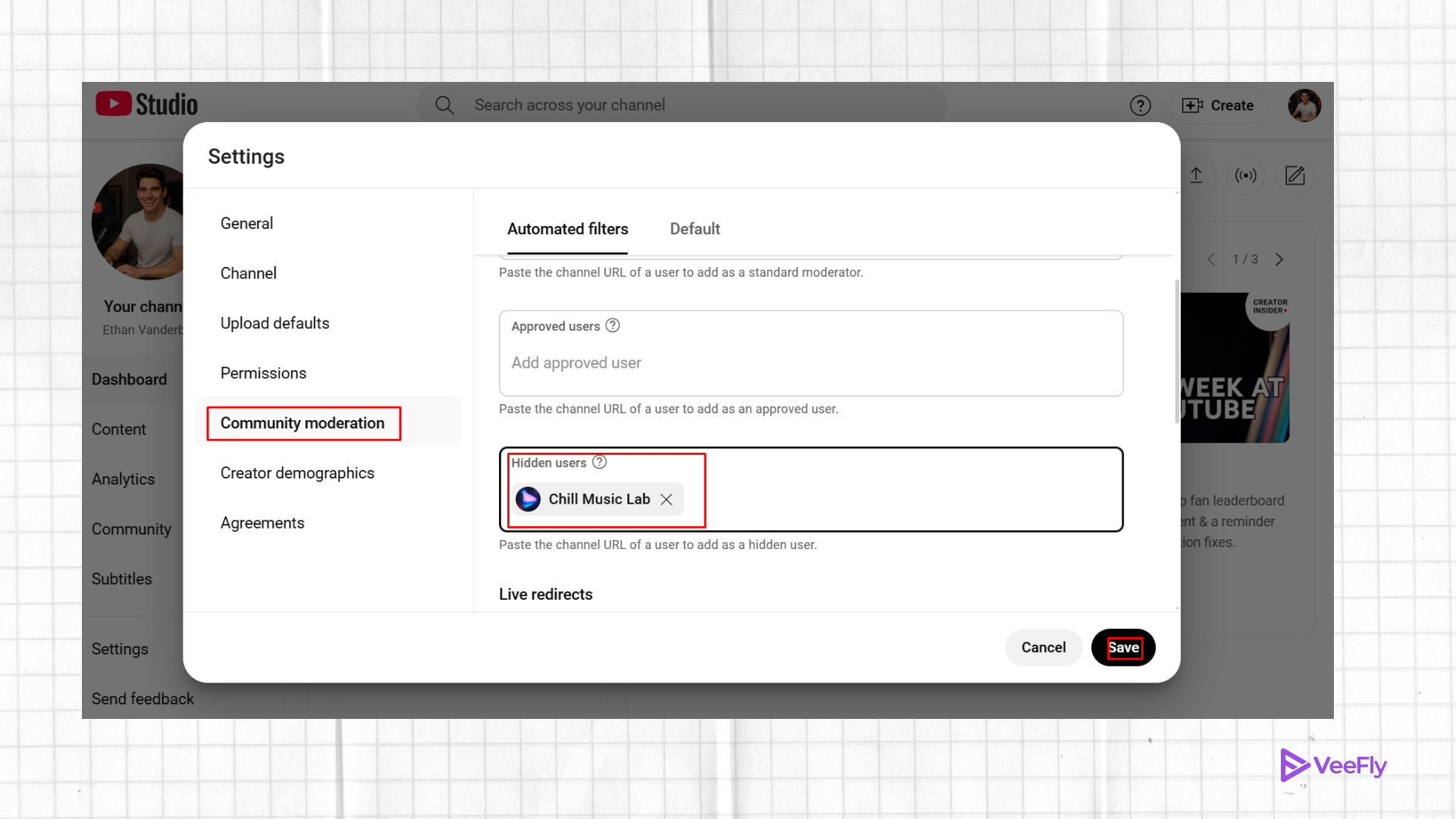 Step 6 to hide YouTube Subscribers