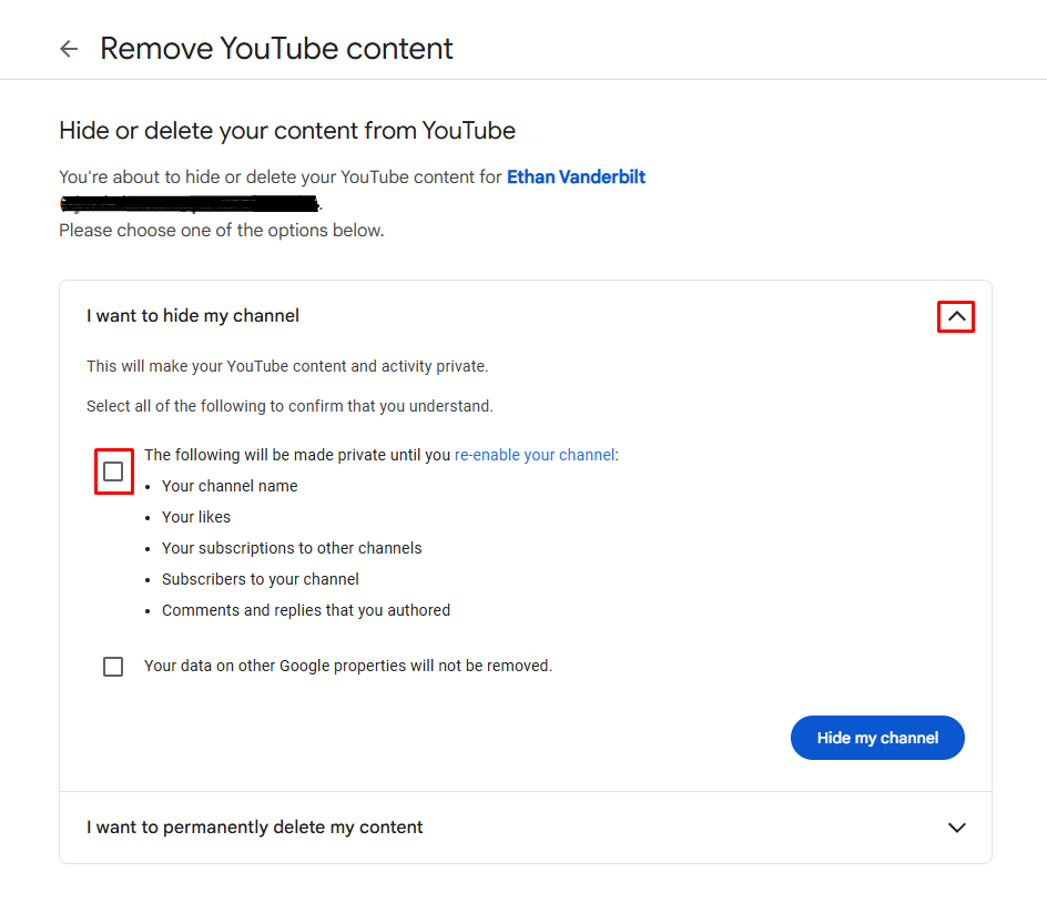 Steps tp hide channel temporarily