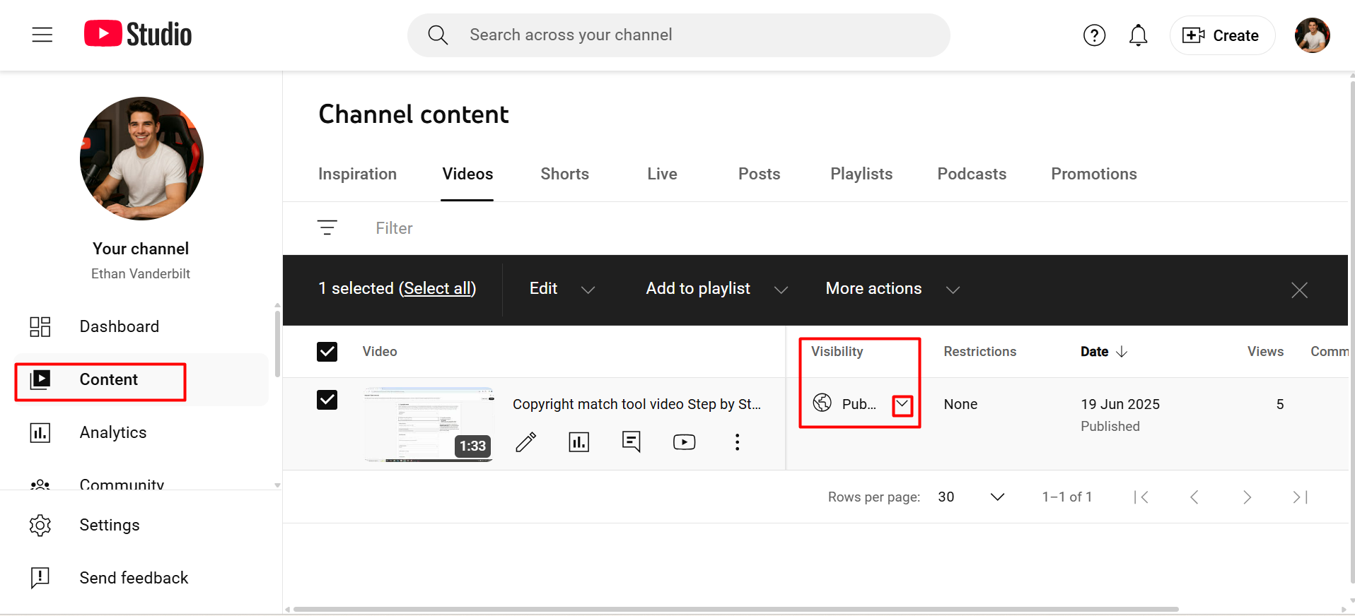 steps to share private YouTube video link