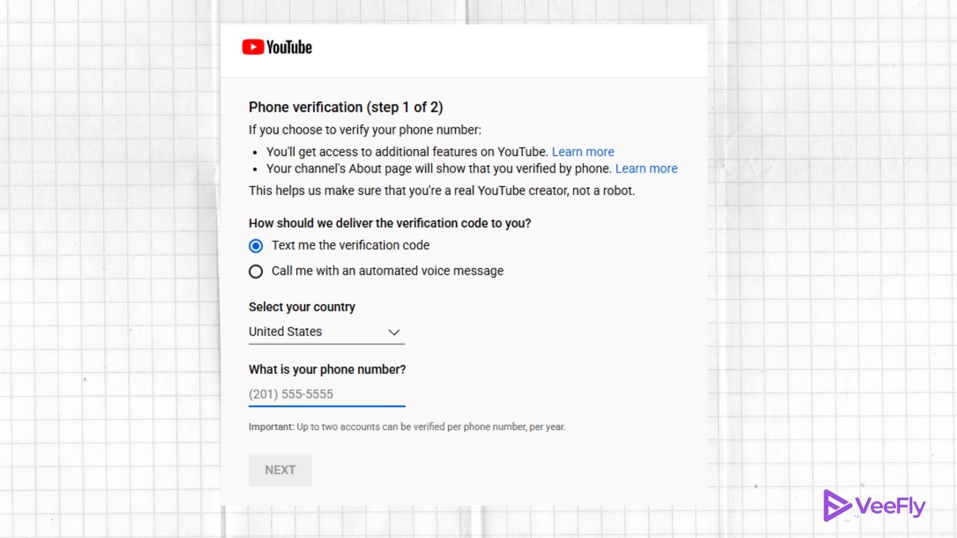 how to verify your youtube account with phone verification