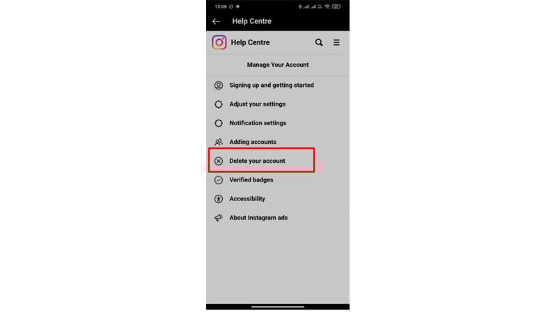how to delete instagram on phone