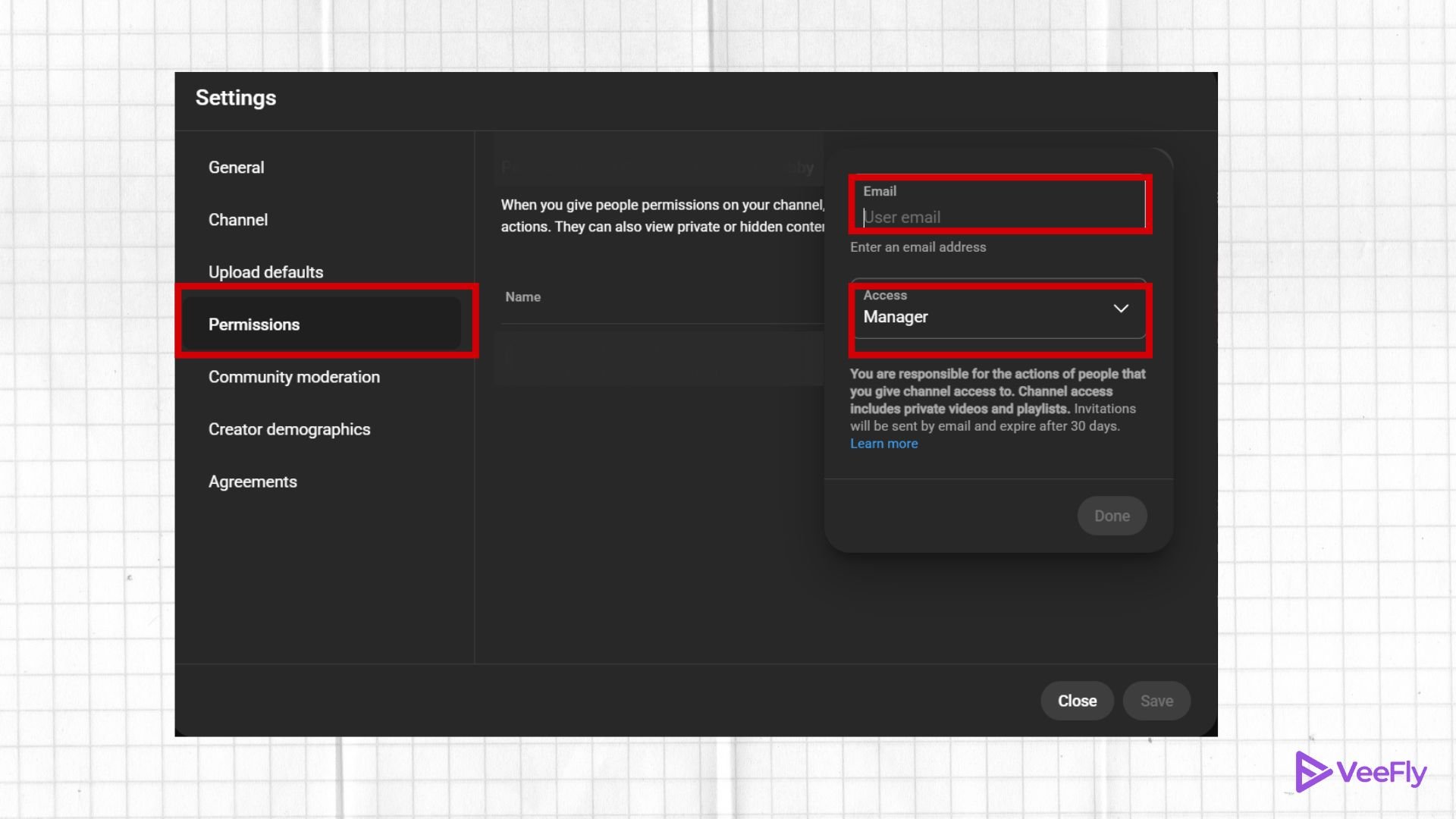 adding content manager to YT channel