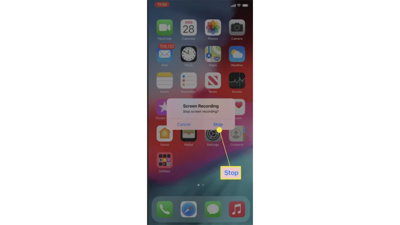 stop screen record on iphone 12