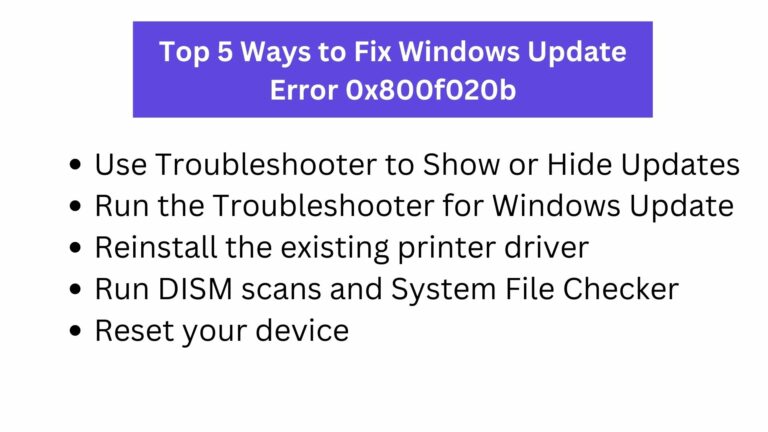 How To Fix The Windows Update Error 0x800f020b?