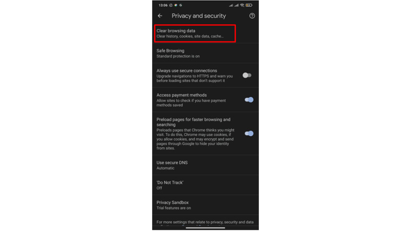 clear browsing cookies on smartphone