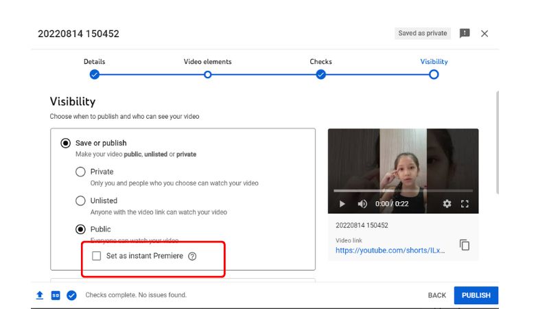 youtube instant premiere
