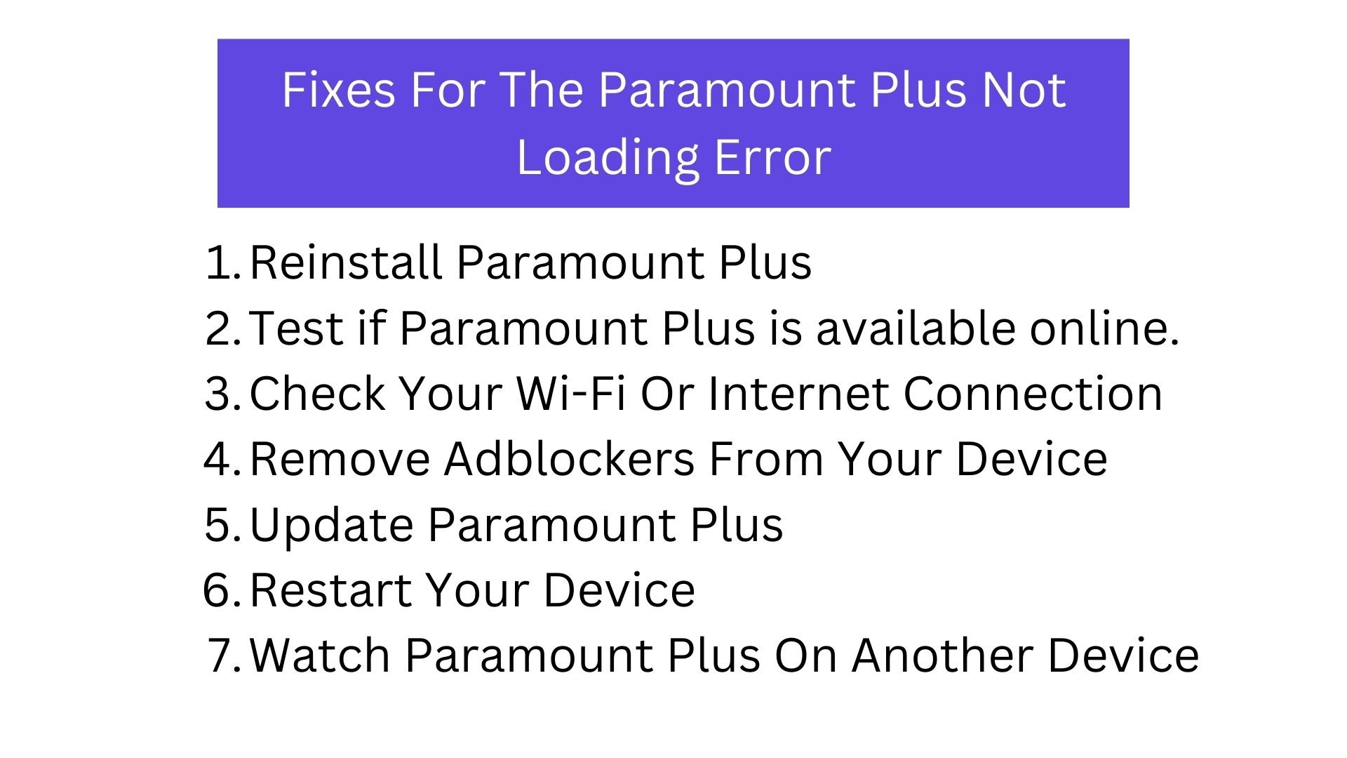 Paramount Plus Not Loading