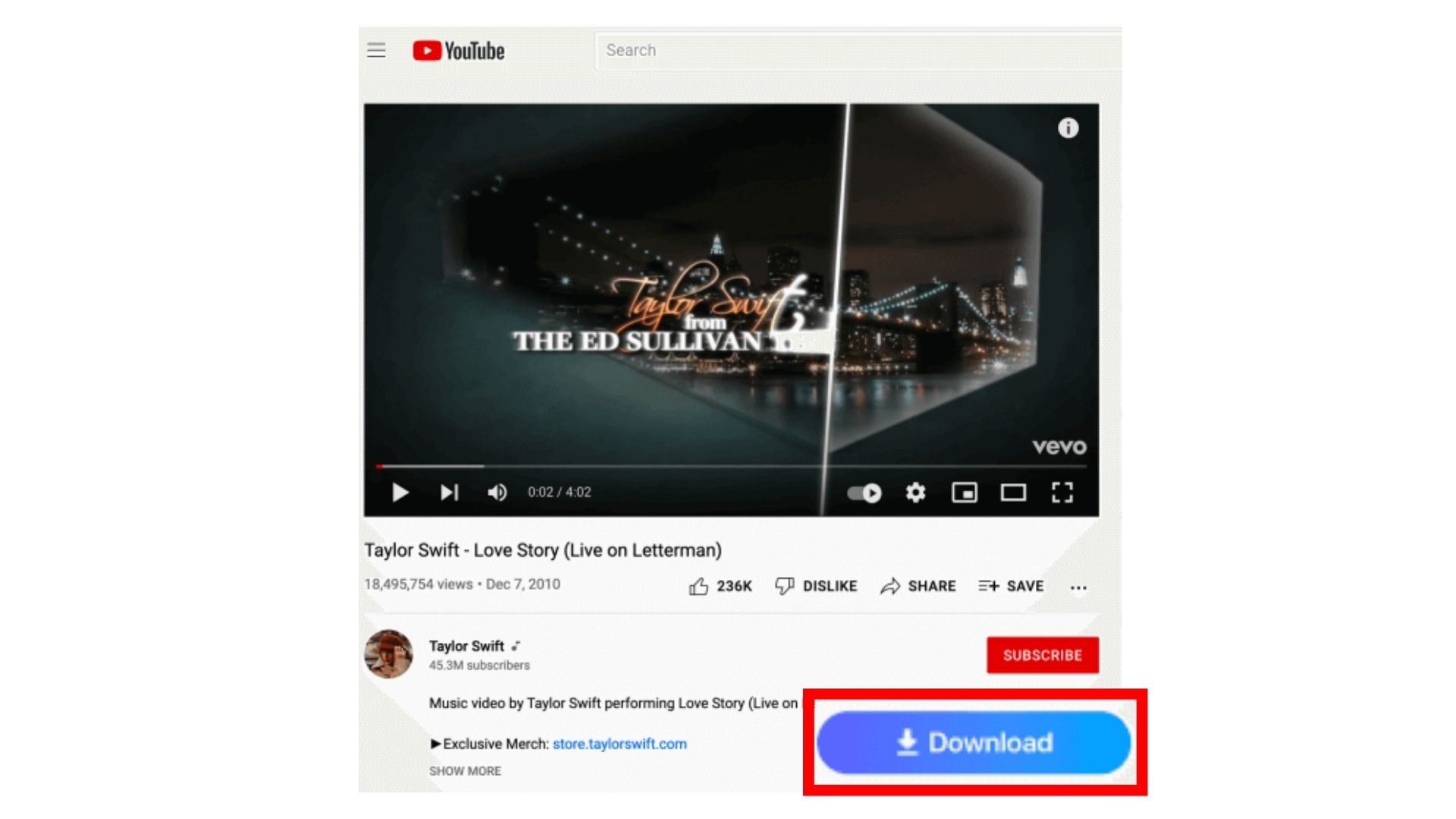 search for the video you want to download