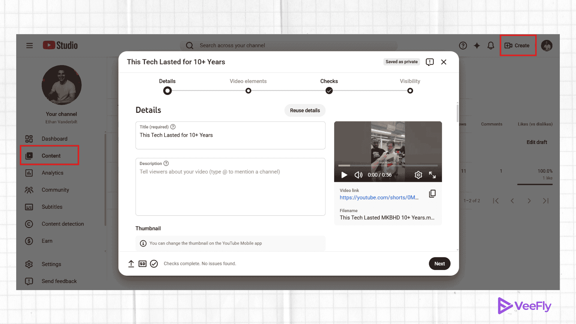 Steps on how to upload YouTube shorts from pc
