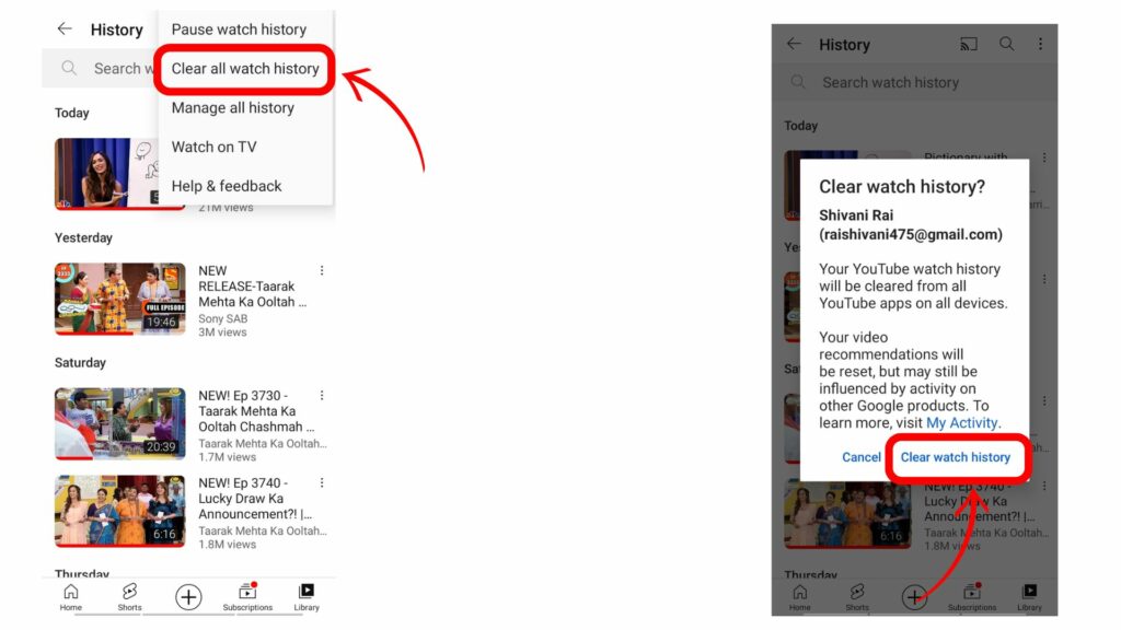 How To Clear Watch History On YouTube Phone Desktop 