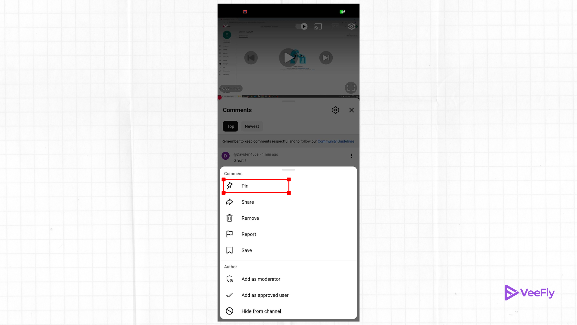 How to pin comments on YouTube