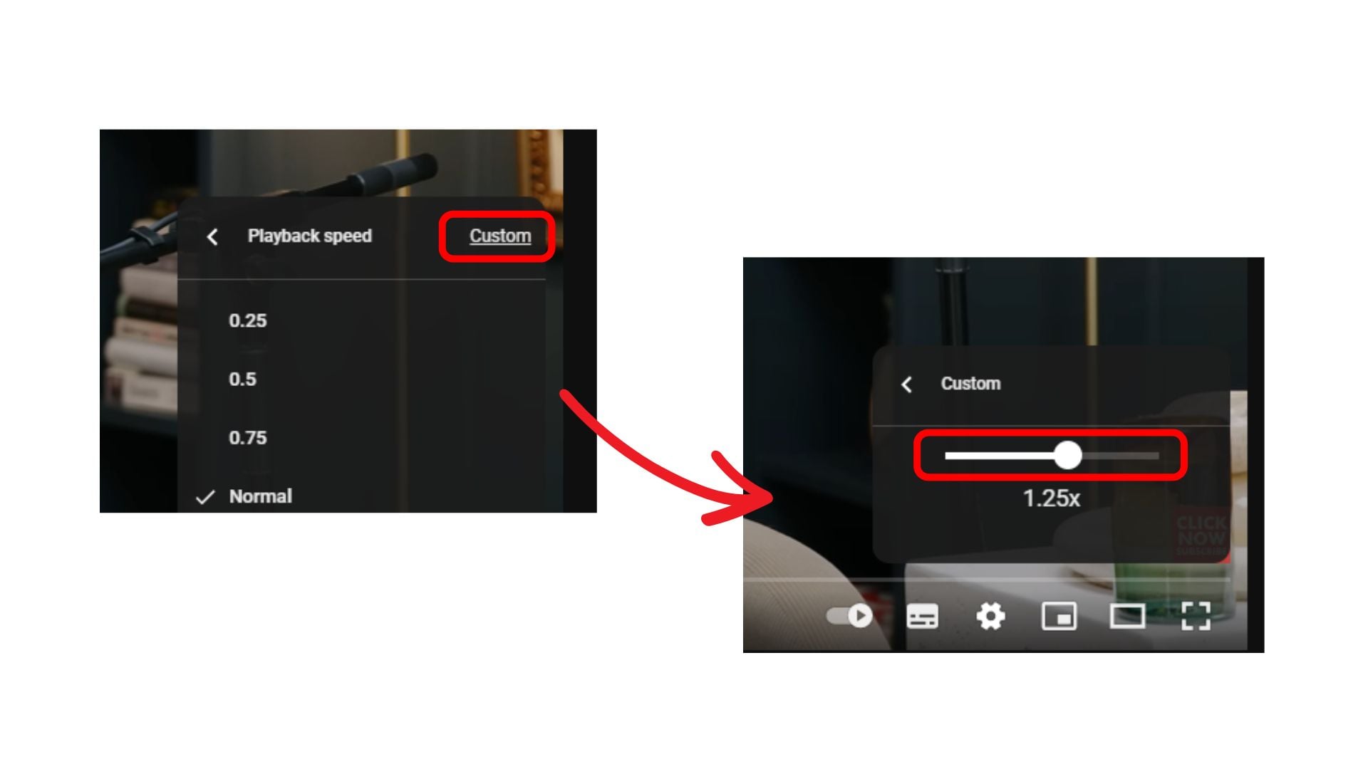 Custom playback speed on YouTube
