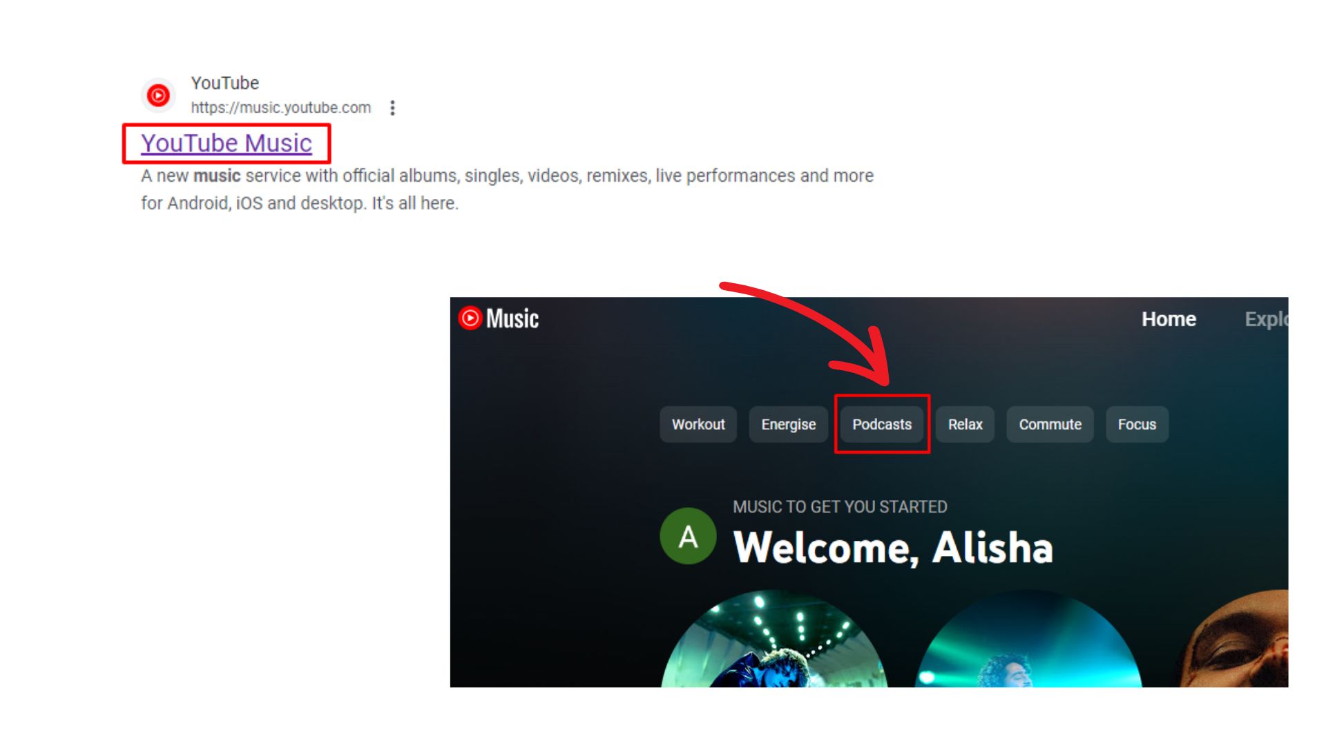 How To Listen To YouTube Music Podcasts on desktop