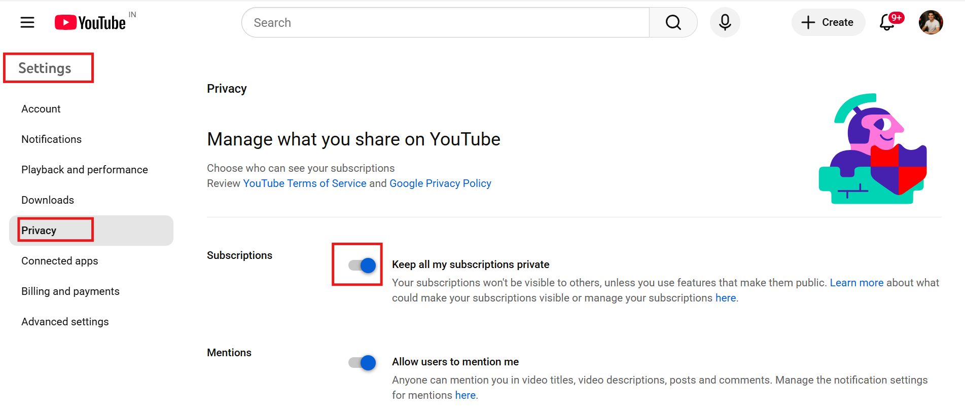 how to hide subscribers in YouTube settings