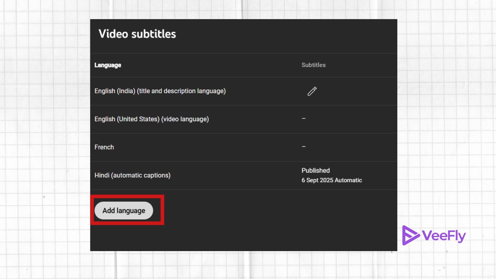 choose the subtitle option