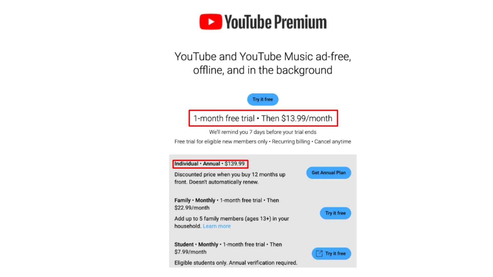 YouTube Premium Price Increase For The Subscribers
