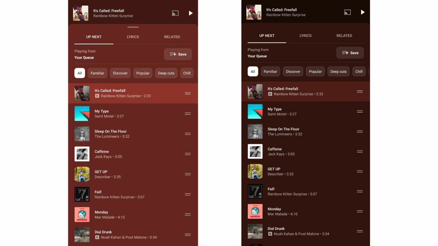 YouTube Music Now Playing Update For Appealing Interface