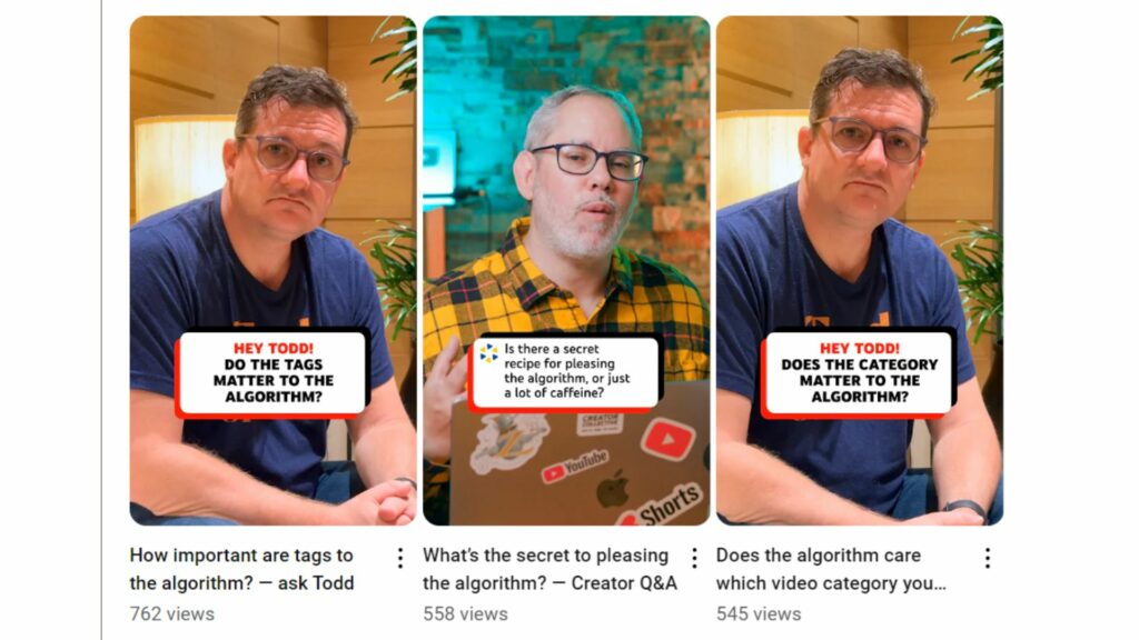 question & answer on youtube