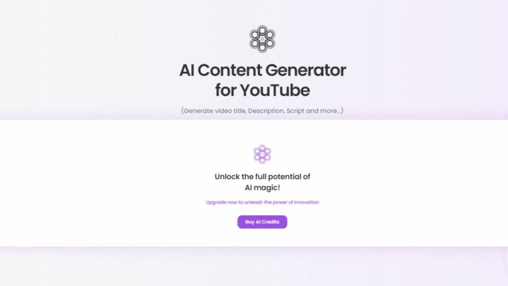 youtube ai tool-content generator