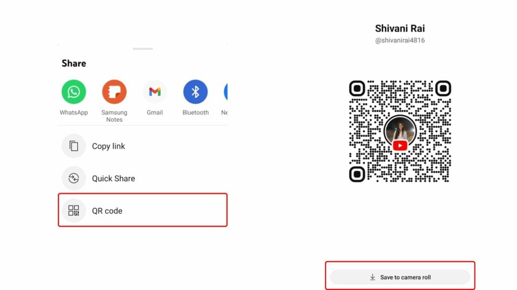 youtube qr code-save to camera roll