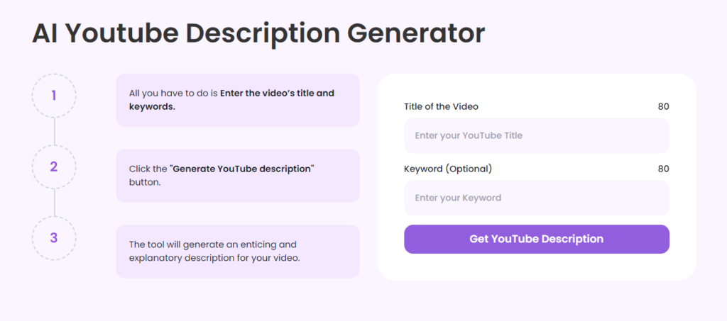 VeeFly YouTube Description Generator