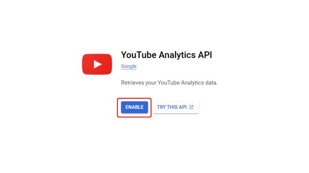 enable yt analytics api
