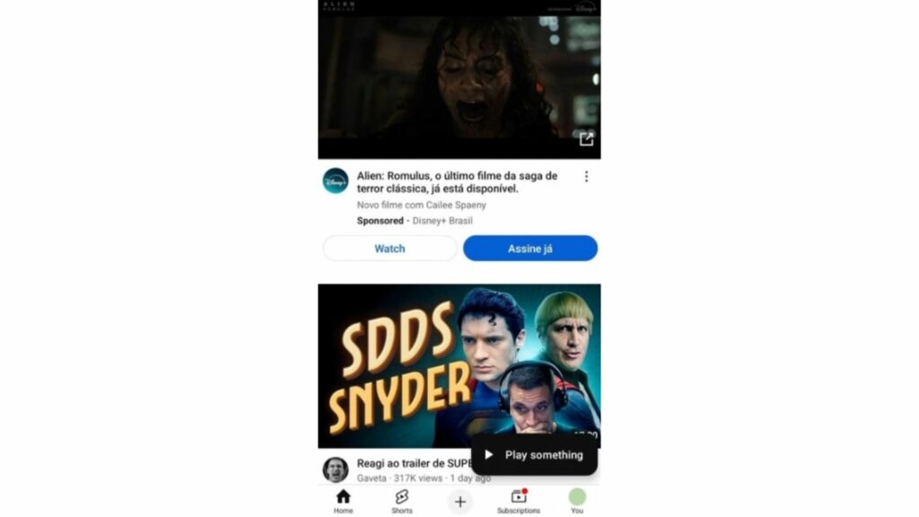 PLAY SOMETHING BUTTON ON YOUTUBE