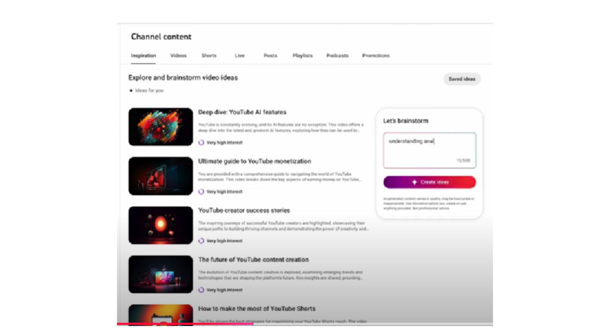 INSPIRATION TAB ON YOUTUBE