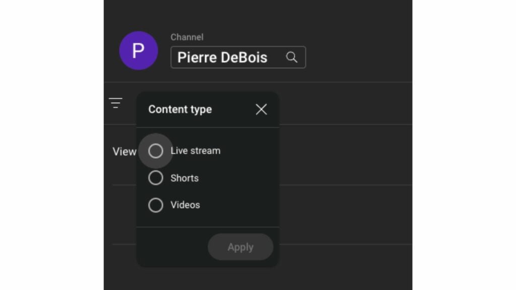 youtube analytics filters
