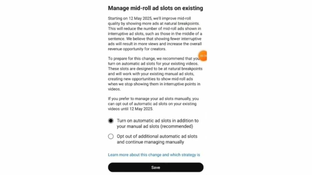 YOUTUBE MID ROLL AD-INTERRUPTIVE