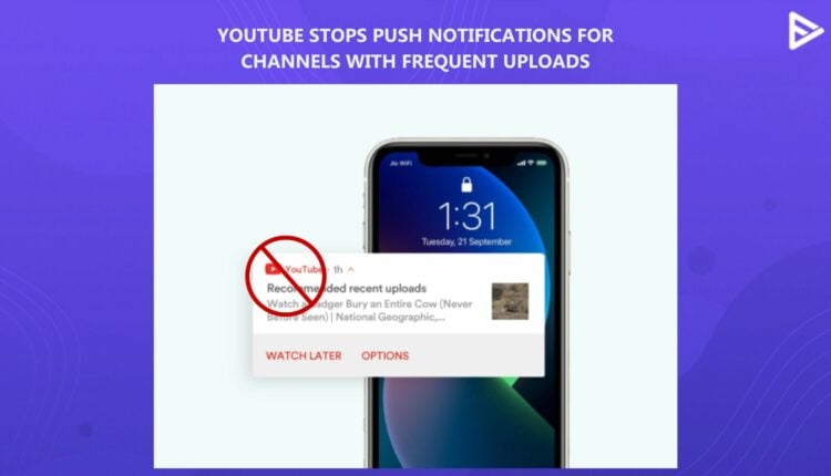 YouTube switch off push notification