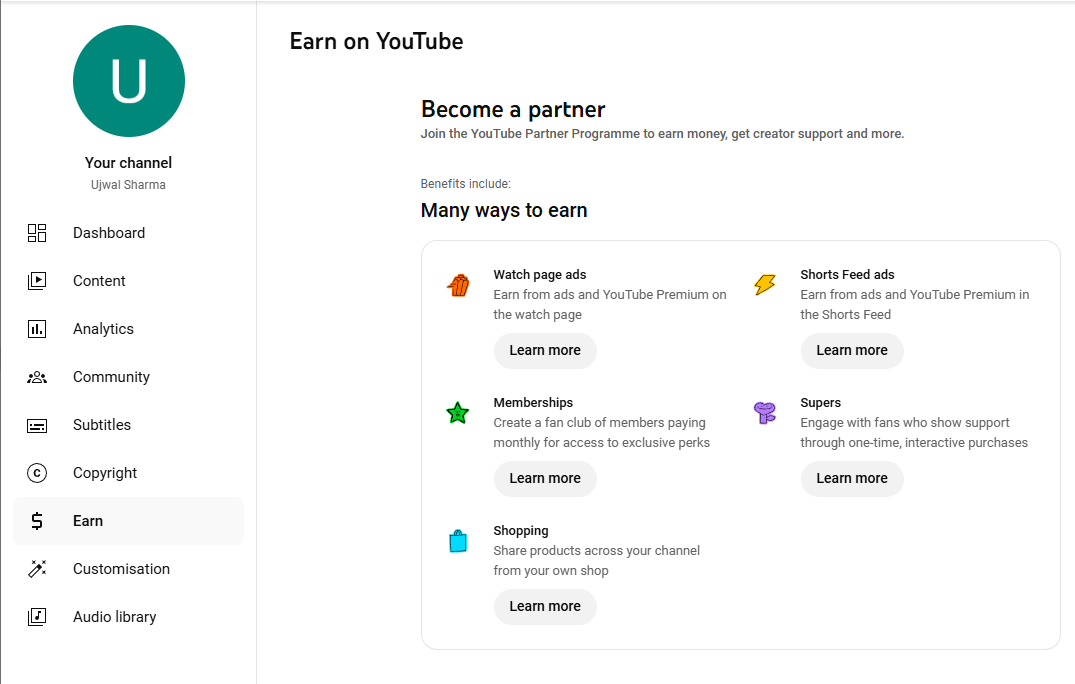 YouTube Studio Analytics