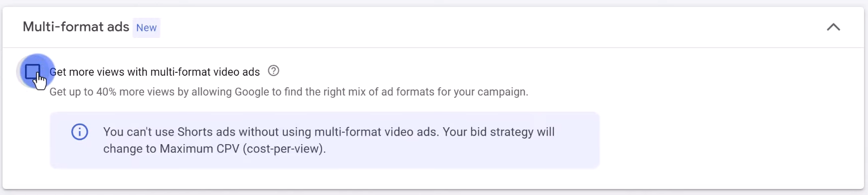 how to advertise your YouTube videos by adding multiple ads types in google ads