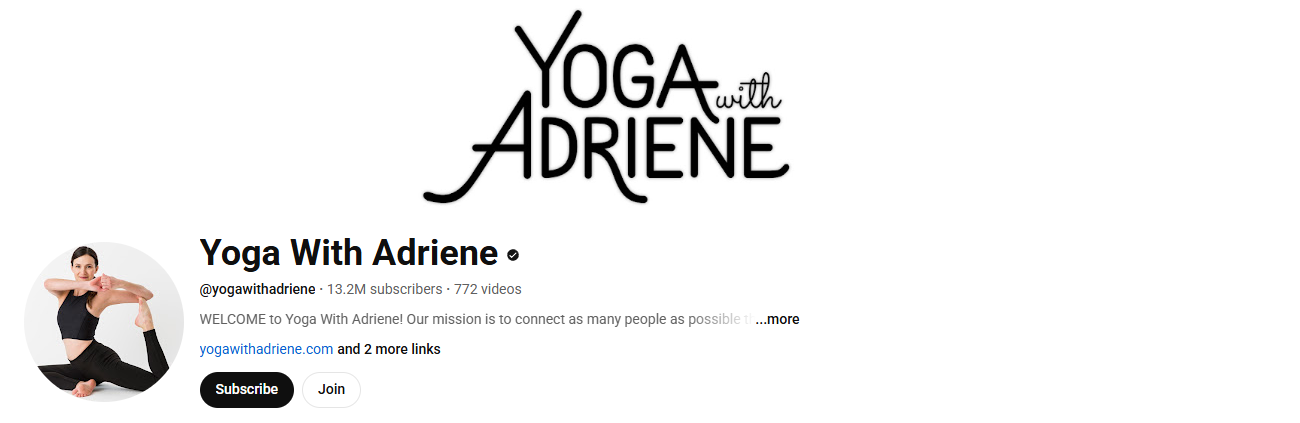 Yoga with adriene YouTube channel