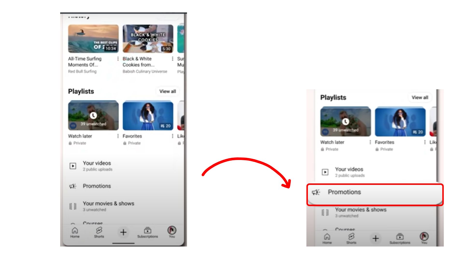 youtube app promote button