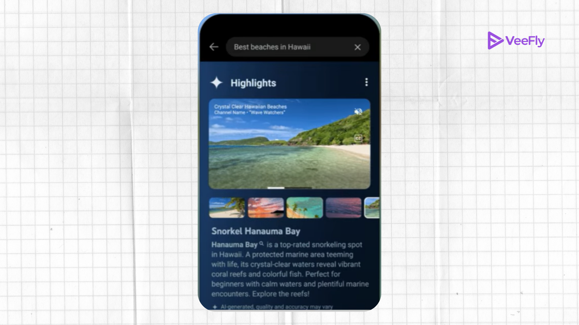 AI powered search carousel