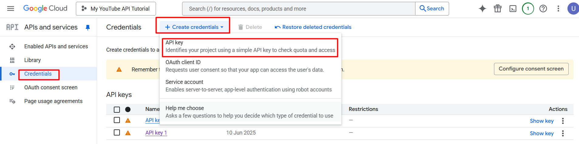 Steps to get YouTube live stream API