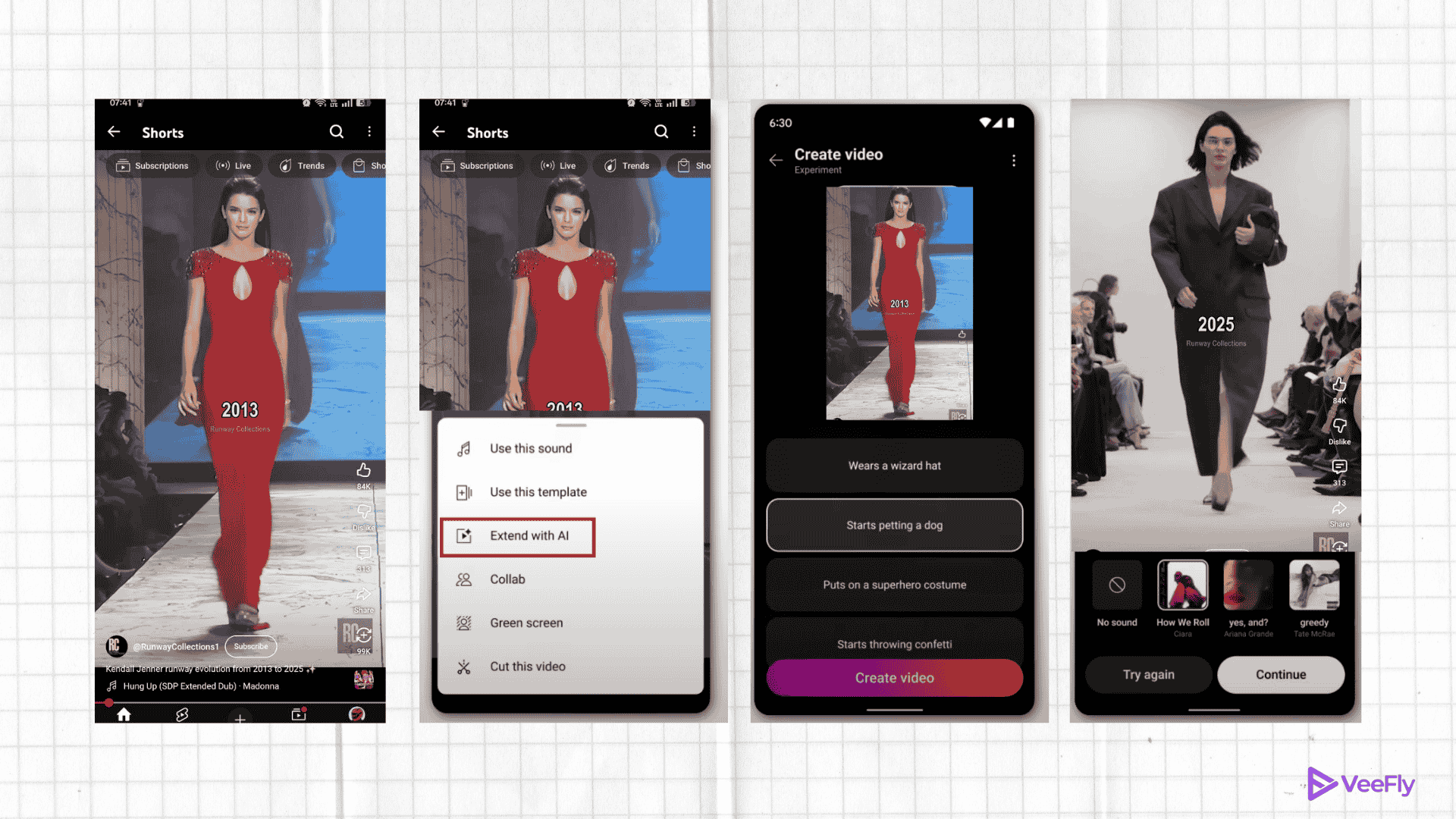 Extend with ai feature in YouTube Shorts