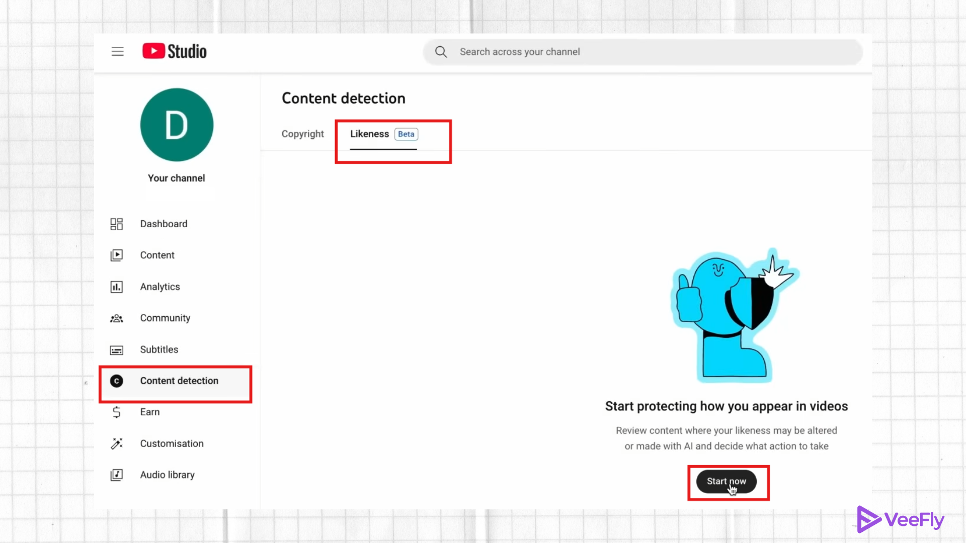 YouTube's likeness detection tool interface