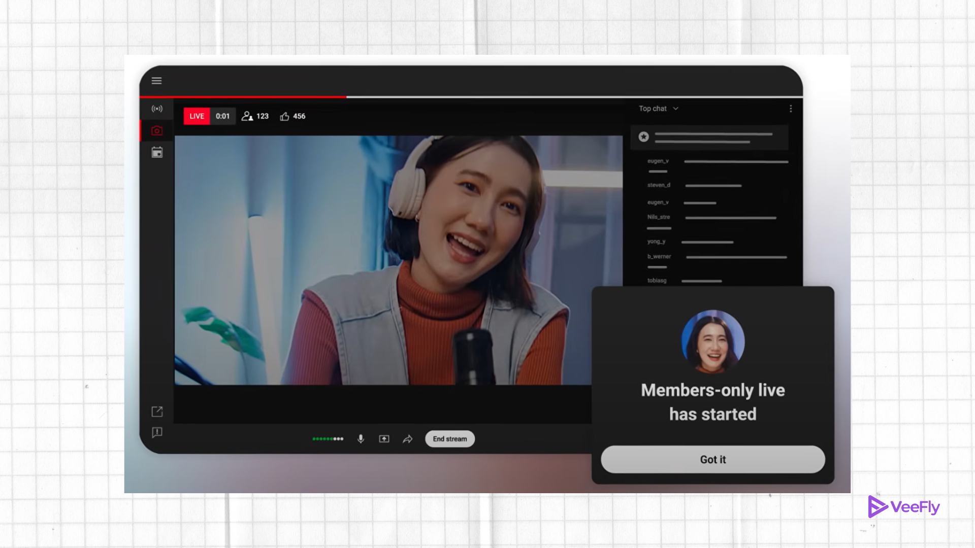 public to members only live streams