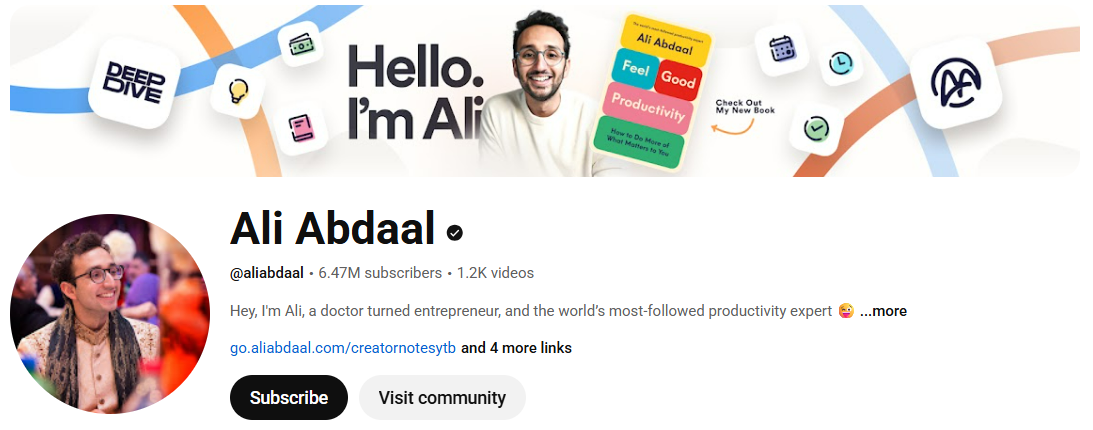 Ali Abdal YouTube channel for mobile watchers