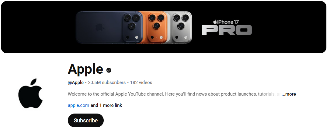 Apple YouTube channel banner